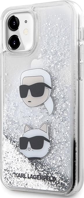 Immagine prodotto Karl Lagerfeld KLHCN61LDHKCNS Custodia rigida per iPhone 11 / Xr 6,1" srebrny/argento Liquid Glitter Karl & Chou (Apple iPhone 11)
