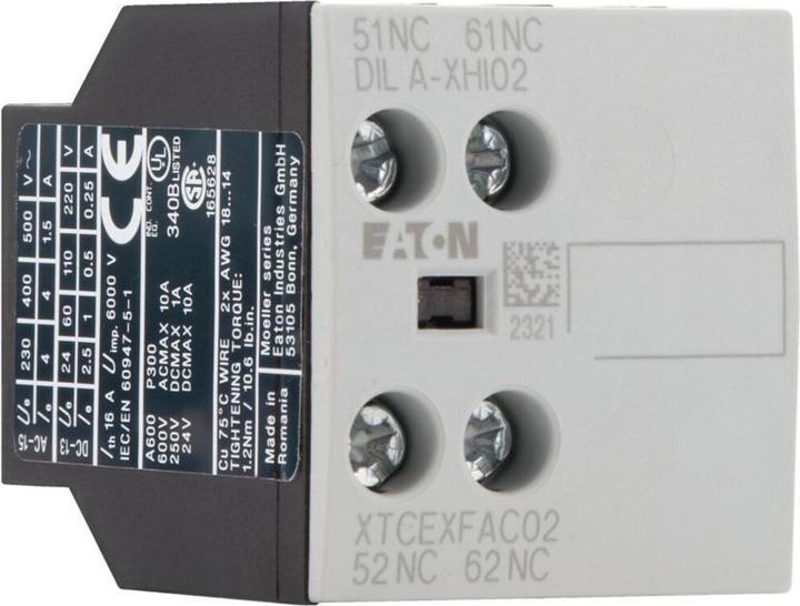 Produktbild Eaton 276420 Hilfsschalterbaustein, 2 Öffner, Aufbau, Schraubanschluss