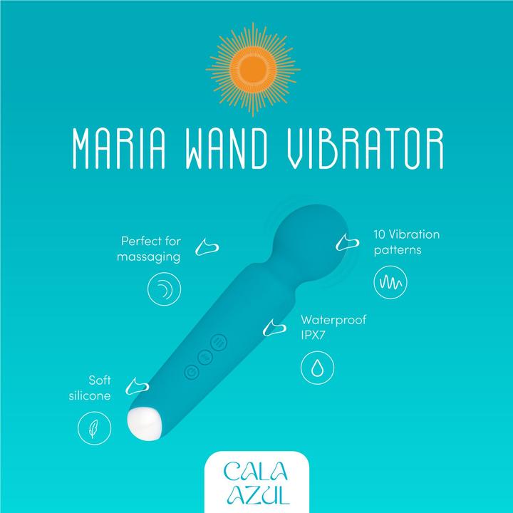 Actual product image Cala Azul Maria Wand Vibrator - Azul