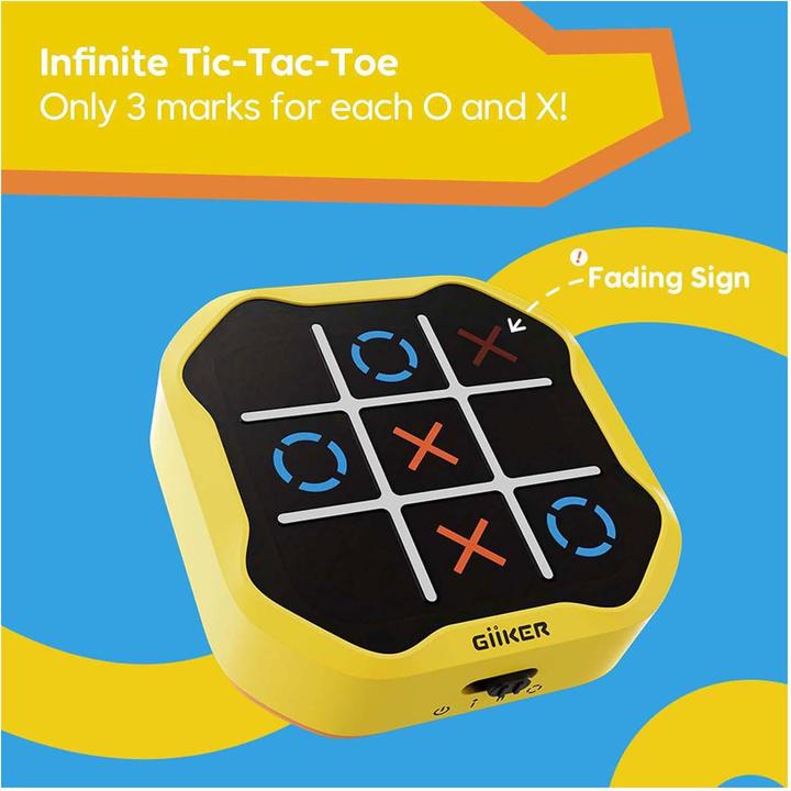 Actual product image Giiker Tic-Tac-Toe Bolt-Spiel, Gelb (English, French, German, Italian, 1 - 2 Players)