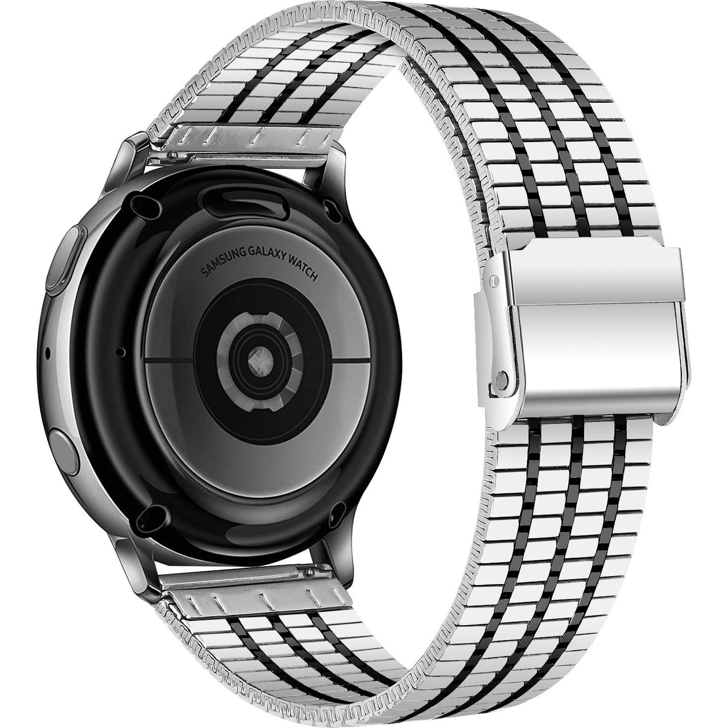 Thumbnail - Strap-it Stahlarmband (Edelstahl), Uhrenarmband, Schwarz, Silber, Mehrfarbig