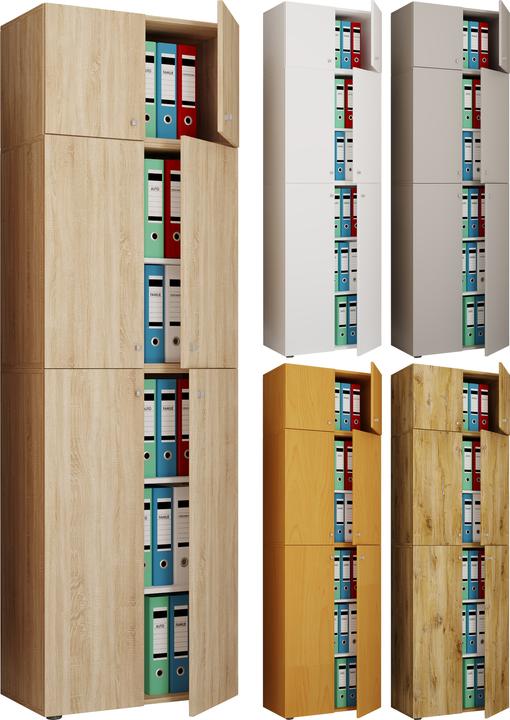 Produktbild VCM Büroschrank Aktenschrank Lona 5-fach Aufsatz (70 x 39 x 223 cm)
