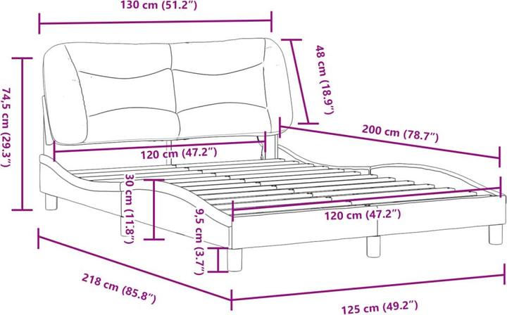 Image du produit vidaXL Bettgestell (140 x 190 cm)