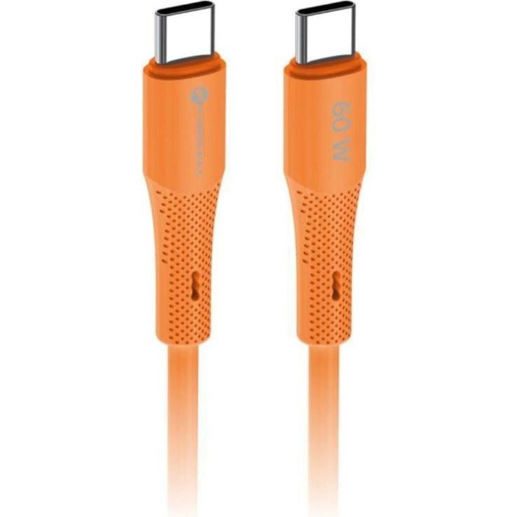 Forcell Cable Cable USB C to USB C F-Energy QC4.0 PD 3A 60W Silicone 1 m C344 orange, Cavo USB
