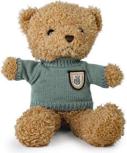 Daff Brauner Teddybär 22 cm in einem mintfarbenen Pullover (22 cm)