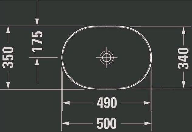 Image du produit Duravit Vasque à poser LUV o ÜL HLB 500x350mm o HL we satiné WG (Éviers à poser, 35 cm, 50 cm)
