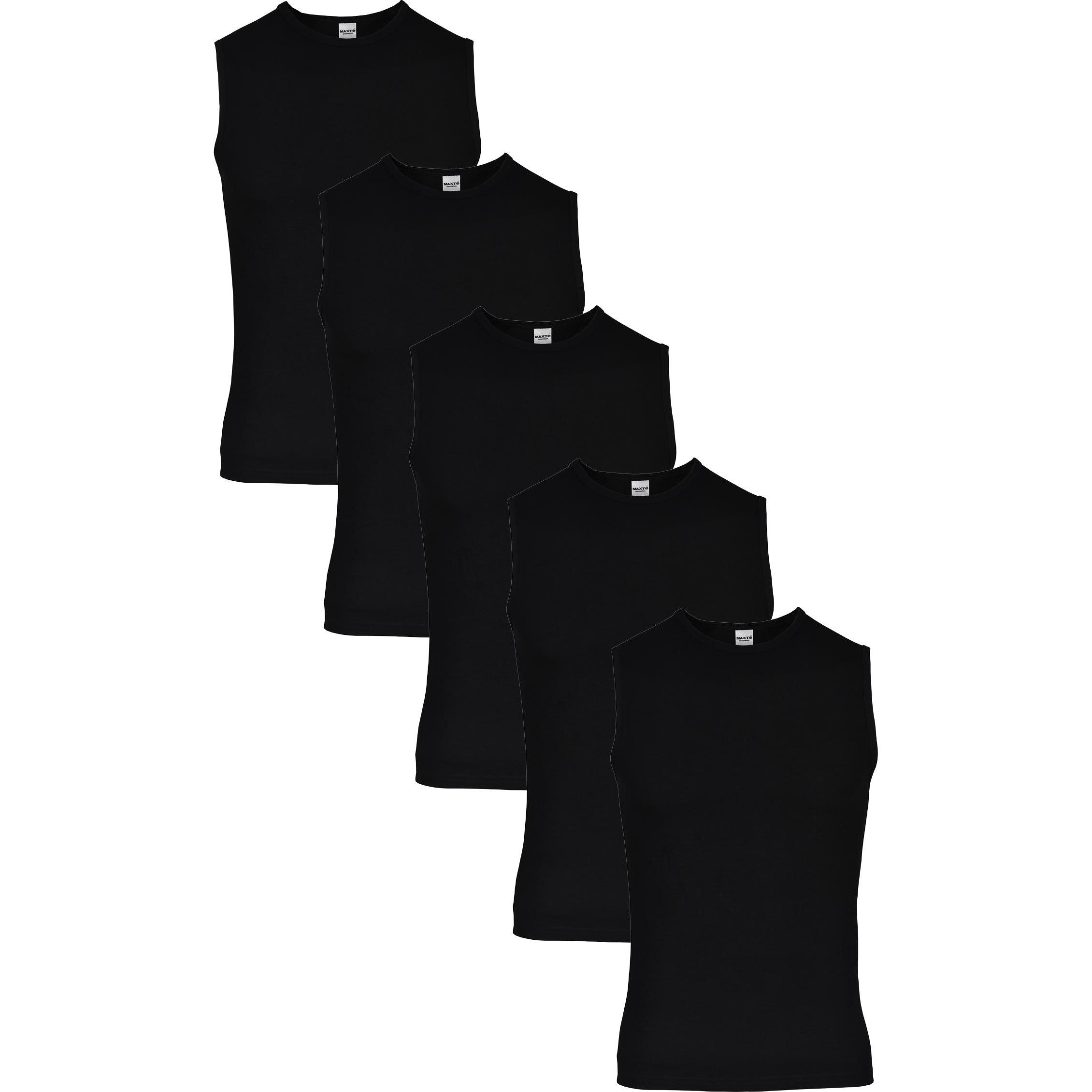 Maxte, Herren, Shirt, BASIC MAX Unterhemd 5er Pack, Schwarz, (M)