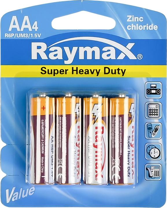 Raymax Batterie penlite AA r6p 4 pièces zinc (4 pcs, AA)
