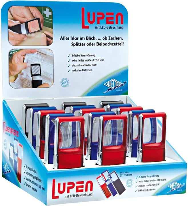 Actual product image Wedo LED rectangular magnifier