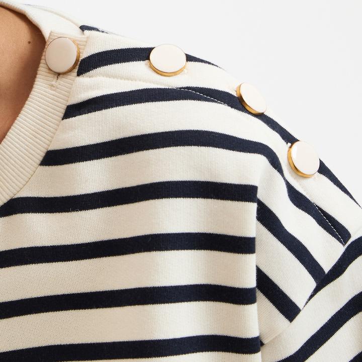 Produktbild La Redoute Collections Gestreiftes Sweatshirt mit geknöpfter Schulter (XL)
