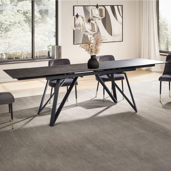 Produktbild FineBuy Esstisch Esszimmertisch 180 - 260 cm Ausziehbar Keramik Keramiktisch (180 x 95 x 76 cm)