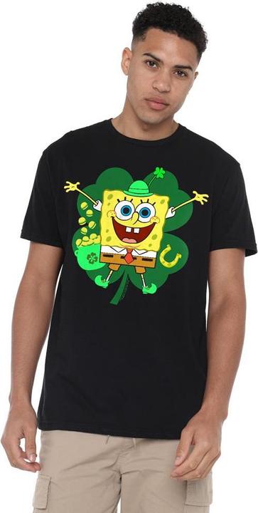 Immagine prodotto Spongebob Squarepants Spongey Maglietta Giorno di San Patrizio Quadrifoglio Uomo (M)