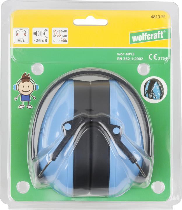 Produktbild wolfcraft Kapselgehörschutz „Kids“, blau (1 x)