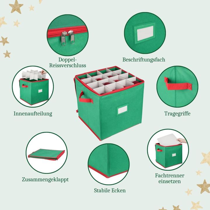 Actual product image Hermex Aufbewahrungsbox für Christbaumkugeln Aufbewahrungstasche Sortierbox (33 l)