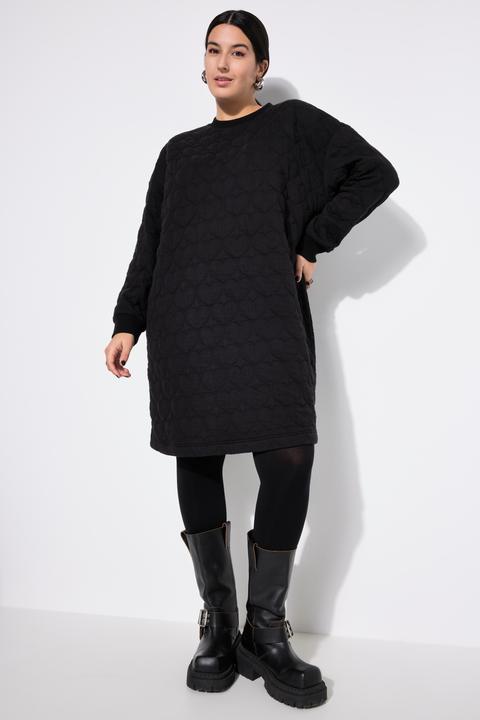 Actual product image Studio Untold Damen grosse Grössen Sweat-Minikleid, oversized, HEART-Stepp schwarz 42+ 838286100-42+ (42, 44)