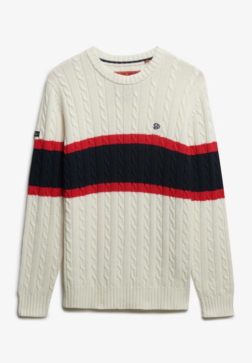 Image du produit Superdry Pull rayé en maille de coton torsadée (M)