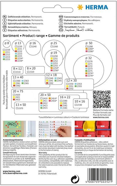 Actual product image HERMA Marking points