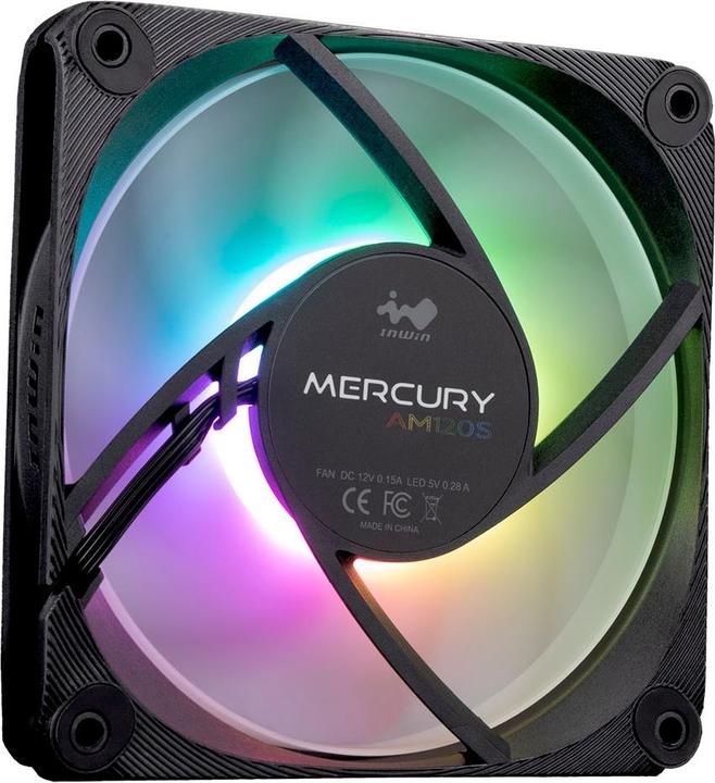 Actual product image In Win InWin AM120S RGB PWM fan 3-pack - 120mm, black (120 mm, 3 x)