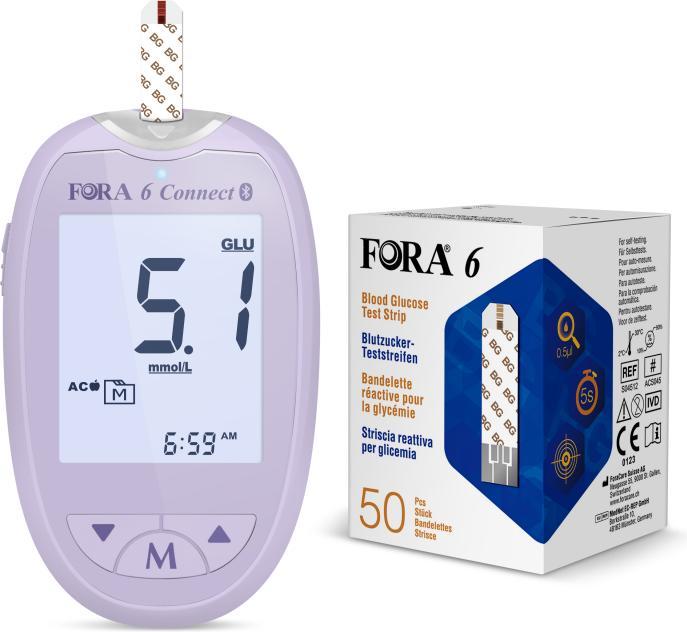 Image du produit Fora 6 Connect Bluetooth avec bandelettes de glycémie