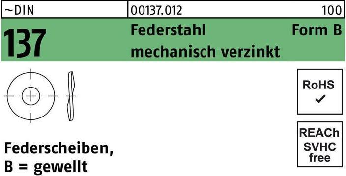 Produktbild Federscheibe DIN 137 B 6 Federstahl mechanisch verzinkt