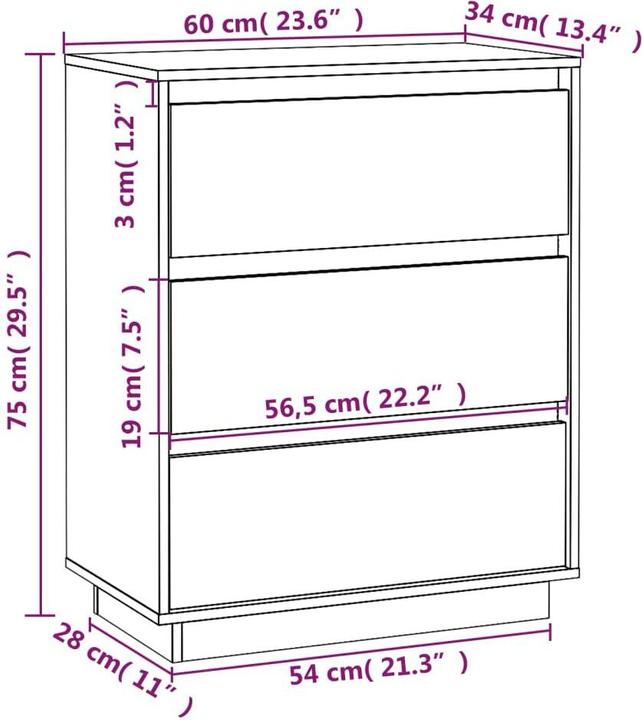 Image du produit vidaXL Sideboard (60 x 34 x 75 cm)