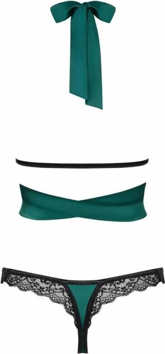 Produktbild Obsessive Sensuelia 2teiliges DessousSet mit WrapAround Top Smaragdgrün (XXL)