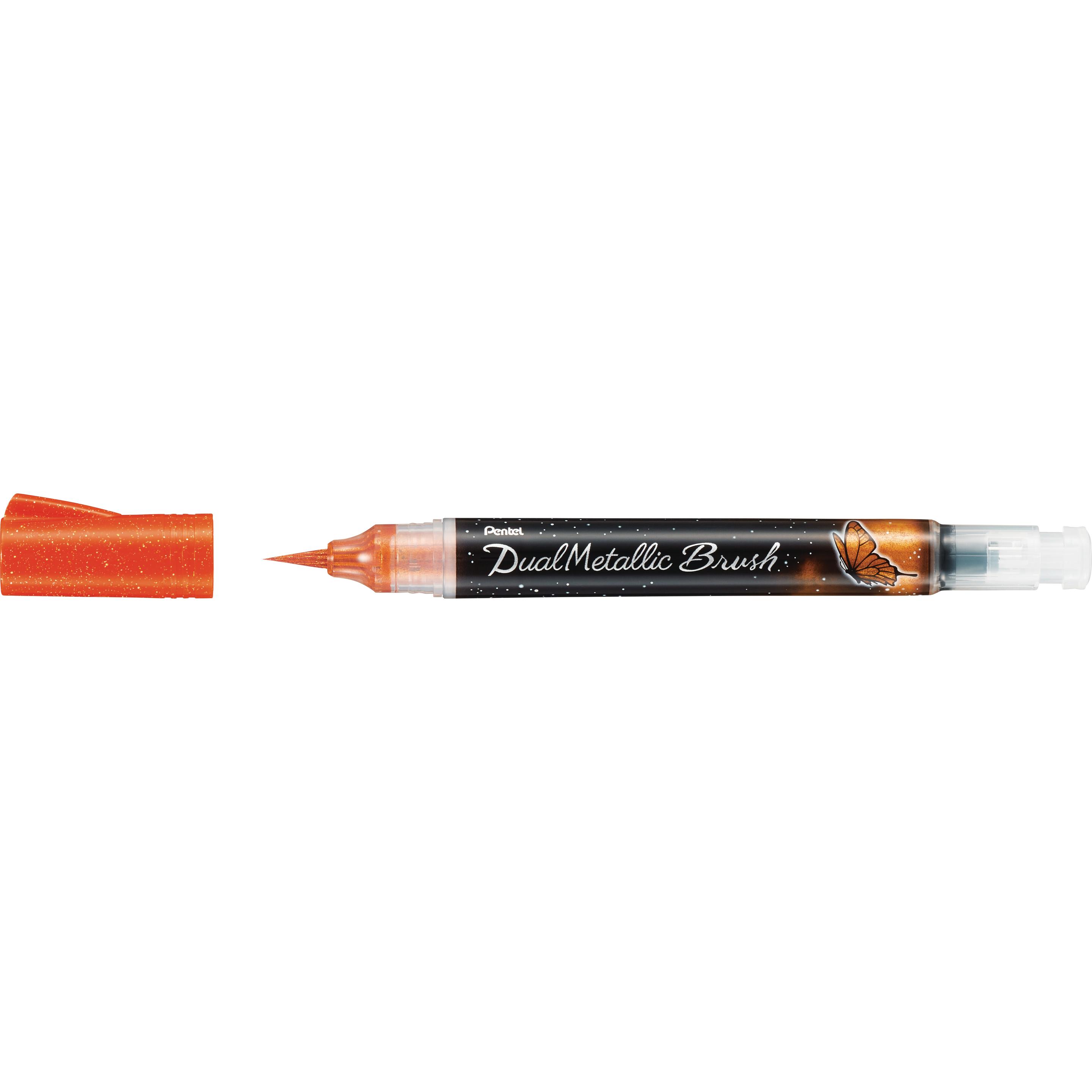 Pentel, Malstifte, Brushpen Dual Metallic XGFH-DF orange (Orange, 1 x)
