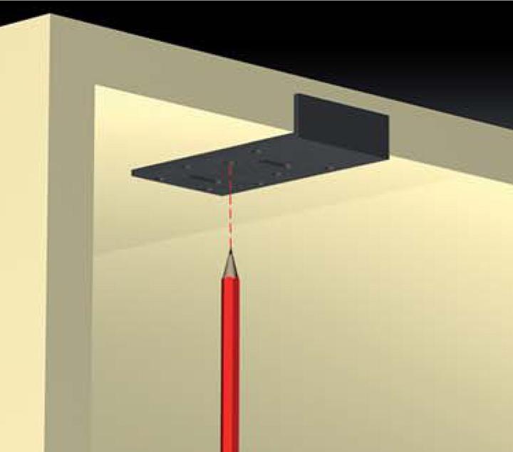 Produktbild Cinetto PS06 Bohrlehre Bohrhilfe zm Markieren der Bohrlöcher Kunststoff grau
