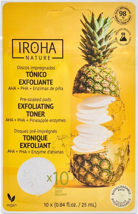 Image du produit Iroha Nature Nature Toner Pads Exfoliating and Brightening (Lingettes nettoyantes pour le visage)