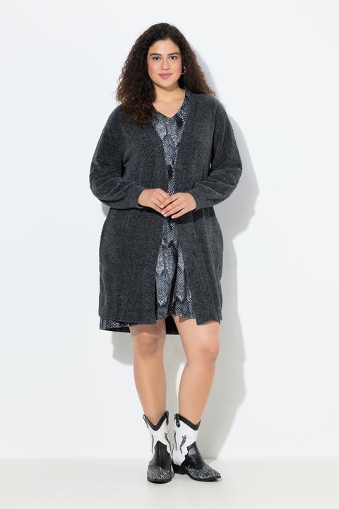 Actual product image Ulla Popken Oversized Chenille Open Shape Cardigan (54)