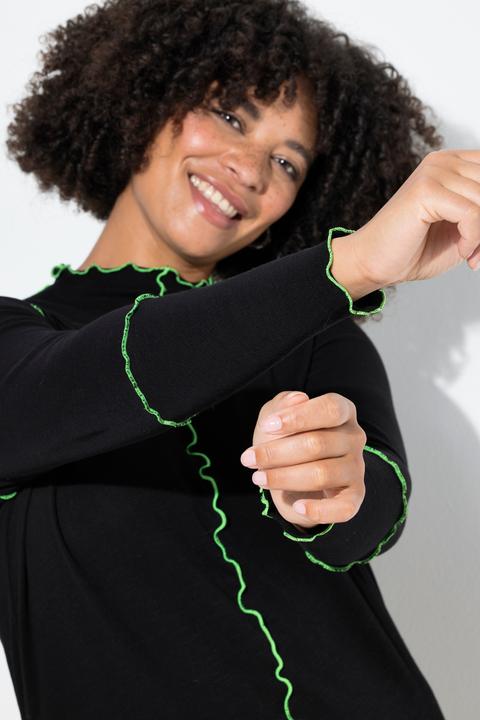 Image du produit Angel of Style T-shirt en maille, coupe Basic Slim Fit, coutures colorées en forme de vagues (50)