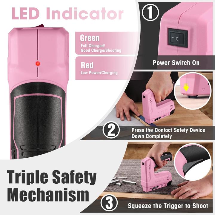 Actual product image Workpro Cordless 2-in-1 multifunctional stapler with nails and staples