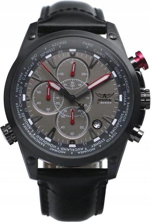 Produktbild Aviator AVW1369G185S - Heren - Horloge - 45 mm - Zwart (45 mm)