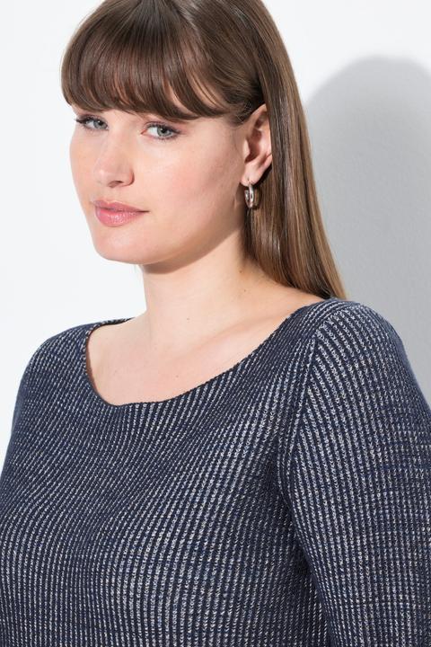 Actual product image Ulla Popken Eco Cotton Two-Tone Ribbed Knit Sweater (50, 52)