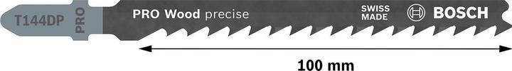 Actual product image Bosch Professional Zubehör PRO Wood precise T144DP Jigsaw blade, 100 mm, 5 pcs.