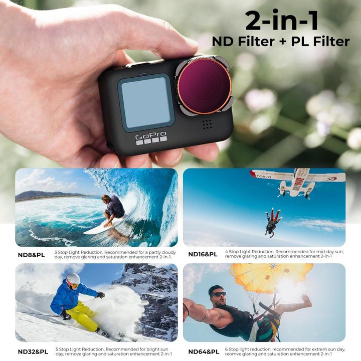 Actual product image K&F Concept Filters ND&PL (8/16/32/64) Kit for Hero 9 / Hero 10