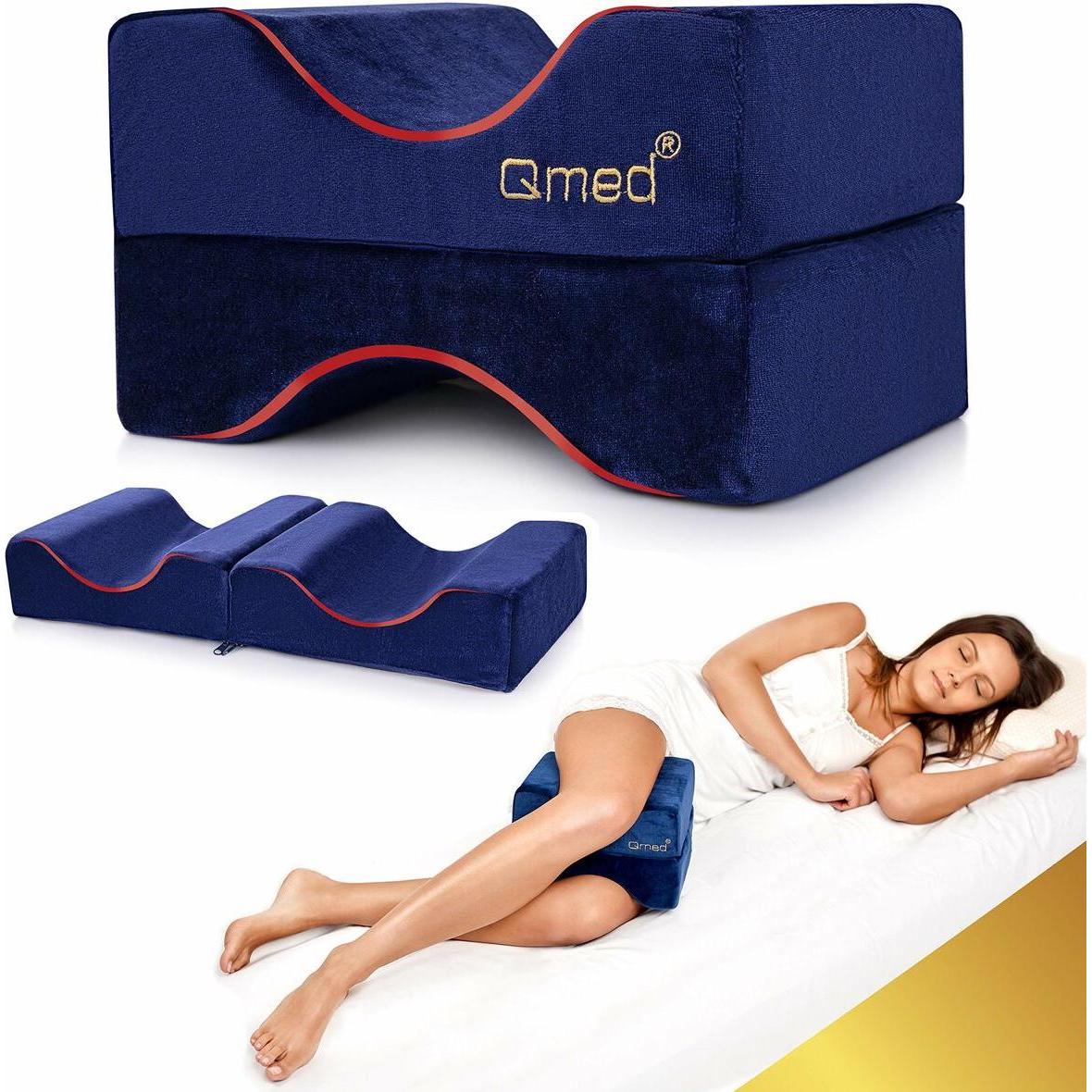 Qmed, Accessori da viaggio, Rozkładana poduszka między kolana i pod nogi, Blu, (Cuscino per testa e collo)