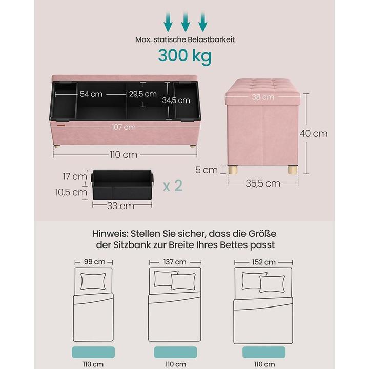 Image du produit Songmics Coffre-siège (110 cm)