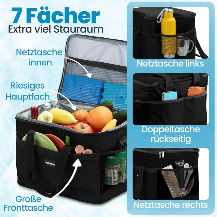 Produktbild Heldenwerk Faltbare Kühltasche mit 7 Fächern (20 l)