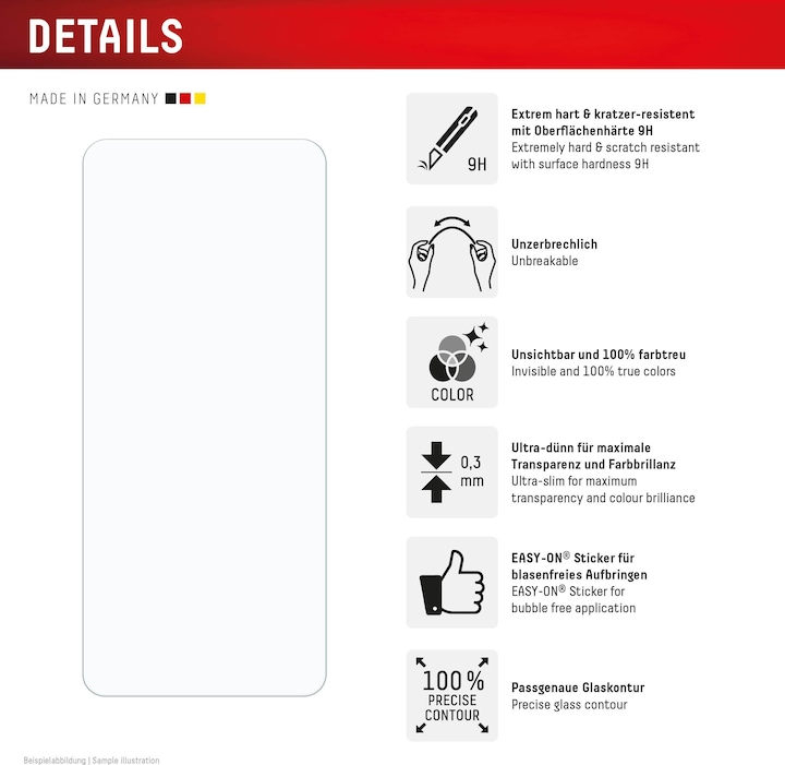 Actual product image Displex Smart Glass, Displayschutzfolie (1 Piece, Xiaomi Redmi 14C)