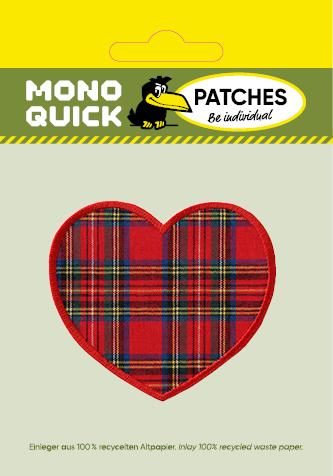 Actual product image Mono Quick Heart patch chequered (2 pcs., 9.50 x 7.50 cm)