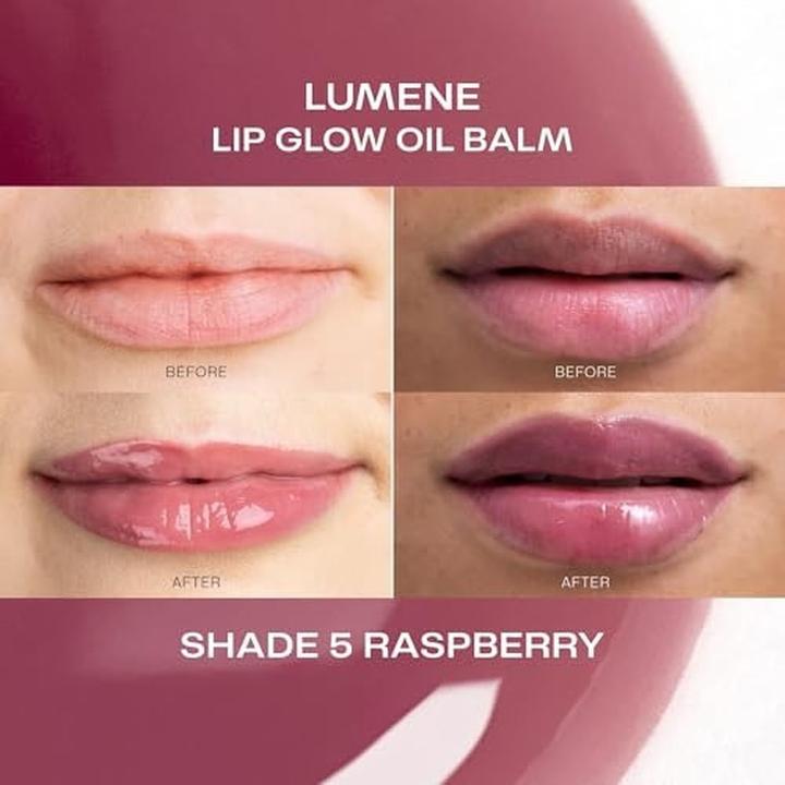 Actual product image Lumene Lip Glow Oil Balm With Oil 5 Raspberry 10ml (10 ml)