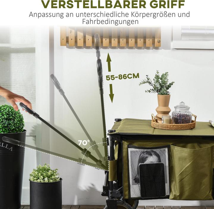 Actual product image Outsunny Bollerwagen Stahl, Polyester Grün