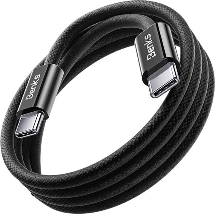 Produktbild Benks D46 geflochtenes Typ-C zu Typ-C Schnellladekabel 1m - Schwarz (1 m, USB 3.0, 60 W)
