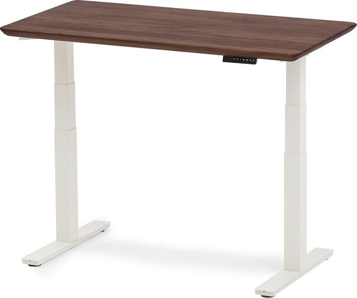 Produktbild Oakywood Standing Desk Holztisch mit Höhenverstellung - aus Massivholz - Walnuss / 120x60 / Weiss - (120 x 60 cm)