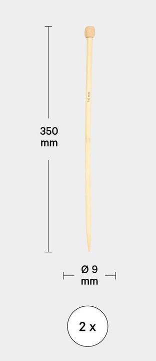 Actual product image Lalana Knitting needles 9 mm, 2 pieces