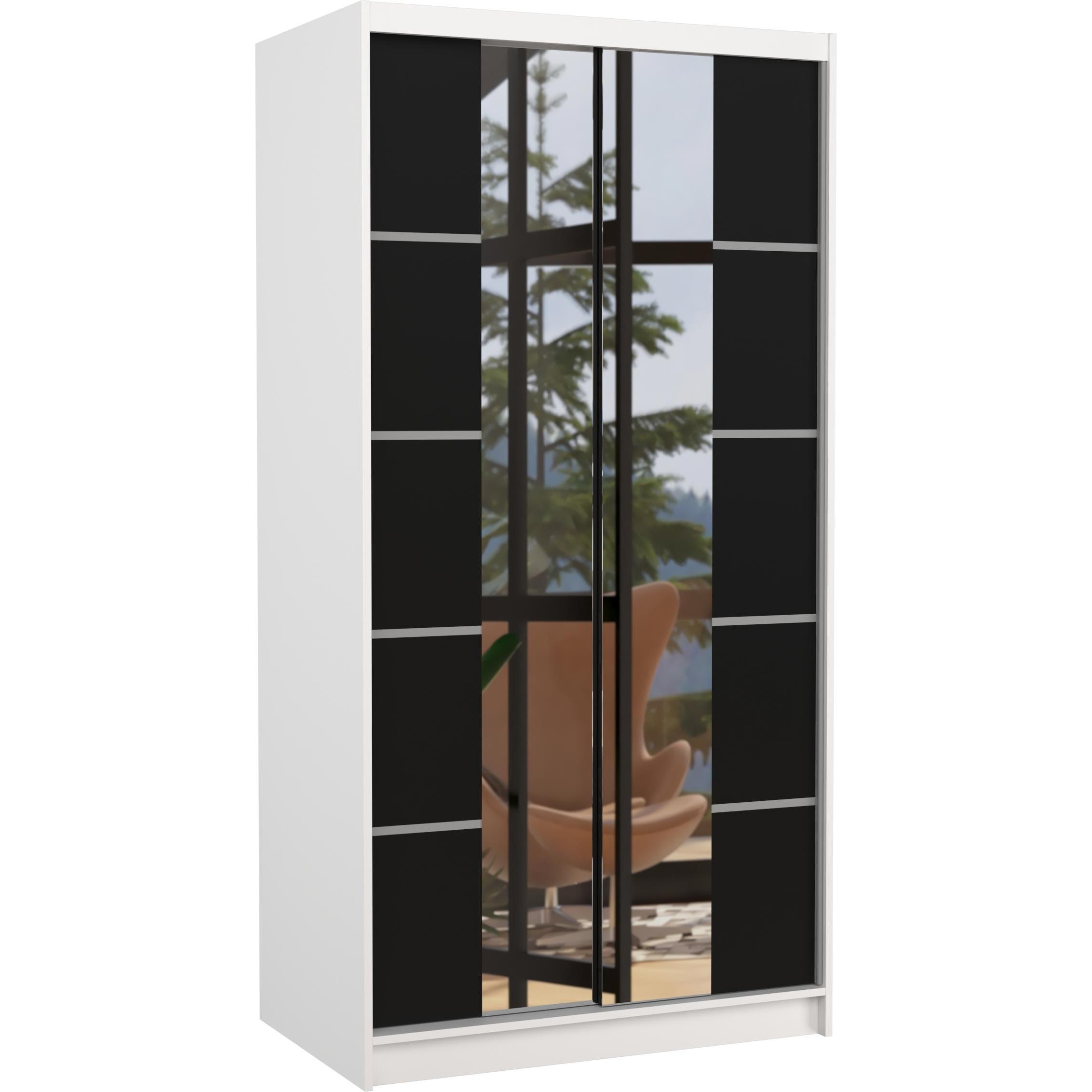 ADRK Furniture, Kleiderschrank, Verspiegelter Schiebeschrank KSAWER 100