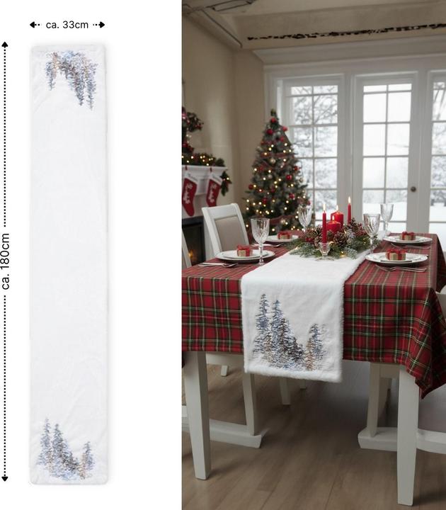 Produktbild Hermex Tischläufer Tischdeko Tischdecke Tischband Weihnachtsdeko Deko-Läufer