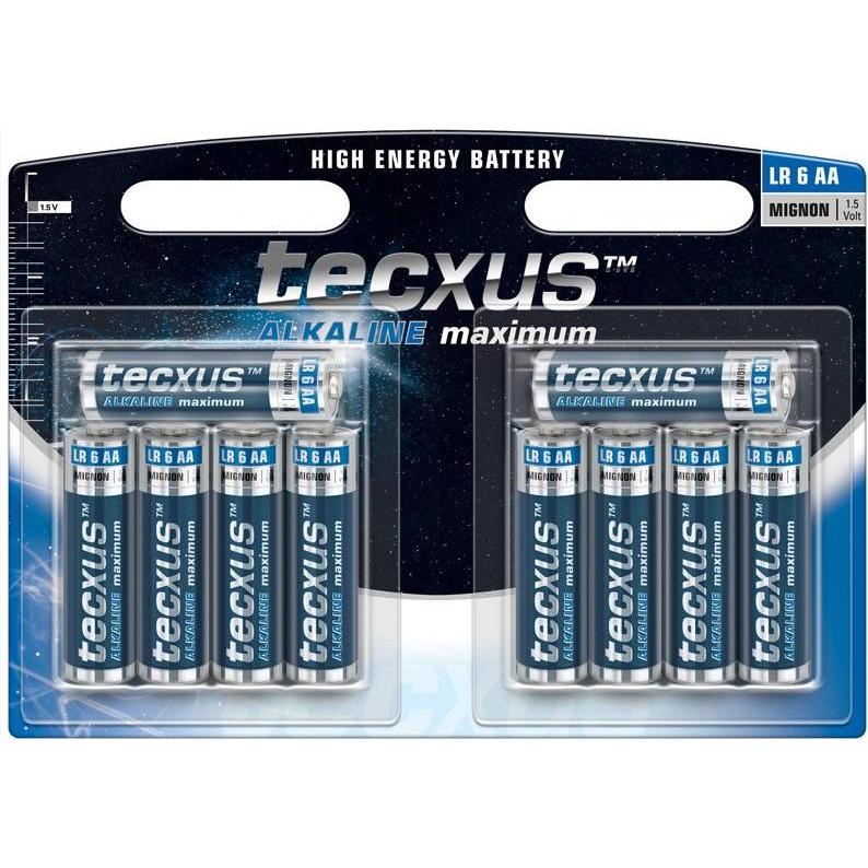 Tecxus Alkaline Mignon, AA, LR6 Batterie im 10er Pack (10 Stk., AA), Batterien + Akkus