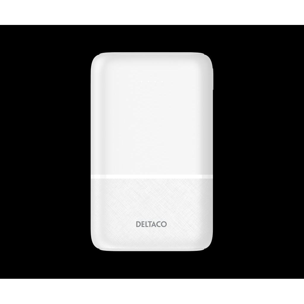 Deltaco Powerbank 10,000 mAh, 2x USB-A, 1x USB-C (10000 mAh), Powerbank, Weiss